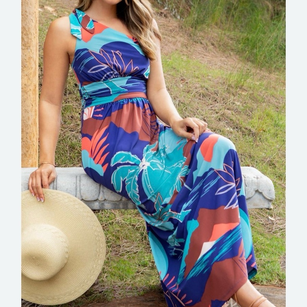 Tori Richard Elisha Sunset Maxi Dress Small NWT
